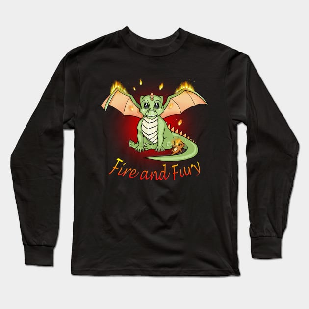 Fire and Fury Long Sleeve T-Shirt by Vialle Designs